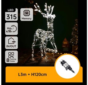 Aigostar - LED Zewnętrzna dekoracja świąteczna LED/3,6W/31/230V 2700K 120cm IP44 renifer