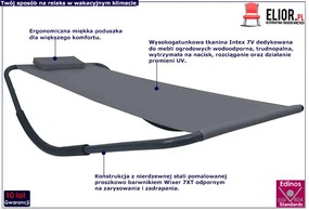 Szara pojedyncza leżanka ogrodowa - Pafos 5X