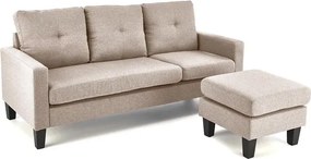 Sofa beżowa wypoczynkowa z podnóżkiem A0-N41