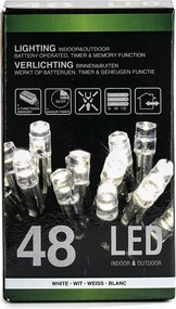 Lampki świetlne, zimna biała, 48 LED, 3 m