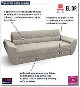 Beżowa rozkładana sofa z funkcją spania L4-B42