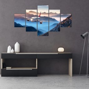 Obraz - Samolot nad szczytami gór (125x70 cm)