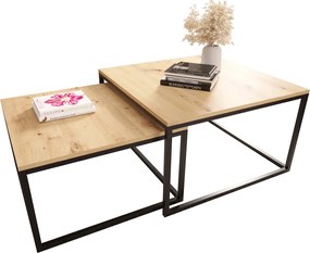 Nowoczesny zestaw 2 stolików kawowych dąb artisan B9-P28