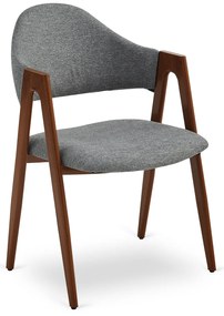 Krzesło Tapicerowane do Salonu RUIZ Szare/Orzech Nowoczesne Loft