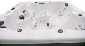 JACUZZI OGRODOWE PREMIUM WANNA  SPA 5-OSOBOWA WHITE OBUDOWA BROWN LED 230x230 CM