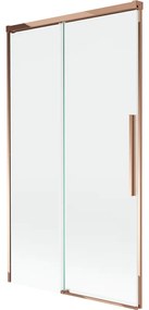 Mexen Rox parawan nawannowy 2-skrzydłowy rozsuwany 100 x 150 cm, transparent, różowe złoto - 8C9-100-001-60-00