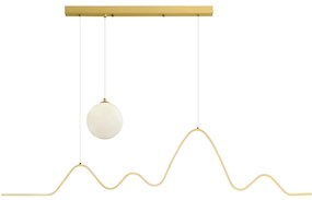 Lampa WISZĄCA LED LHJ034-CP 120 cm ZŁOTA SZCZOTKOWANA
