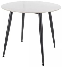 Okrągły stół jadalniany RION 90 cm z ceramicznym blatem, biały marmur