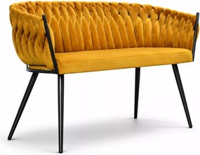 Sofa dwuosobowa Rooney na wysokich czarnych nogach