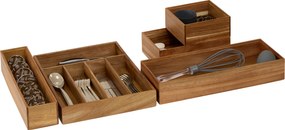 Kwadratowy drewniany organizer TIDY SMART, 15 x 15 x 7 cm