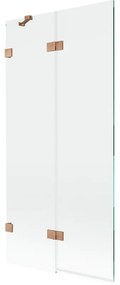 Mexen Lunar parawan nawannowy 2-skrzydłowy lewy 90 x 150 cm, transparent, miedź szczotkowana - 897-090-100-65-00-L