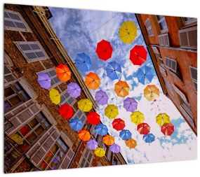 Obraz kolorowych parasoli (70x50 cm)
