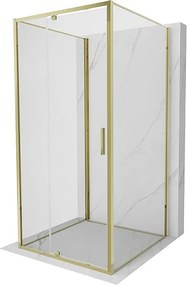 Mexen Exo-3S kabina prysznicowa 3-ścienna uchylna 90 x 90 cm, transparent, złota - 819-090-090-50-00-3S