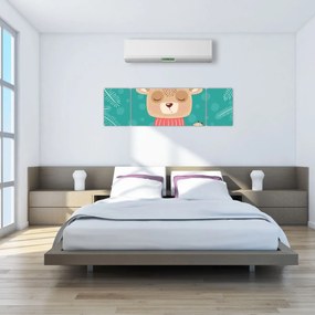 Obraz - Machający niedźwiadek (170x50 cm)