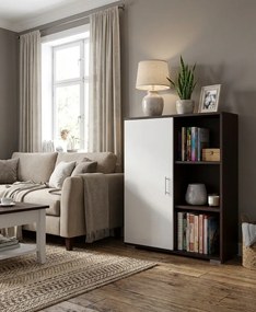 Nowoczesna komoda do salonu- biała + wenge L8-S65