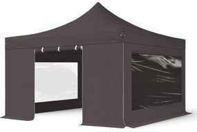 TOOLPORT 4x4 m Namiot Ekspresowy PROFESSIONAL Alu 40 mm, ze ścianami bocznymi, okna panoramiczne , ciemnoszary - (600180)