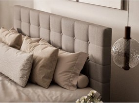 Beżowe łóżko kontynentalne ze schowkiem 180x200 cm Tasca – Maison de Rêve