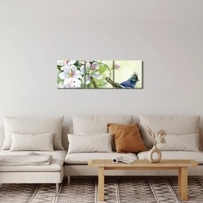 Obraz - Wiosna (z zegarem) (90x30 cm)