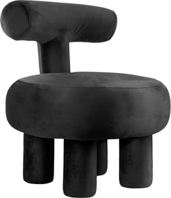 Czarny aksamitny fotel Abrazo – Leitmotiv