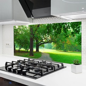 Szkło do Kuchni na Ścianę Aleja w Cieniu Drzew