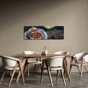 Obraz fig i awokado (z zegarem) (90x30 cm)