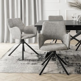 Krzesło Tapicerowane FLAV Szare Nowoczesne