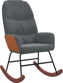 Ciemnoszary tapicerowany fotel bujany S5-K50