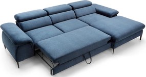 Granatowy narożnik welurowy rozkładany M9-E96