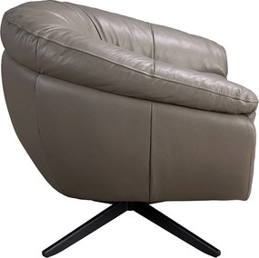 Fotel obrotowy z szarej skóry 5138 ANGEL CERDA
