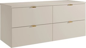 Wisząca szafka łazienkowa z półką - Beżowa - 120 cm - LAVENA