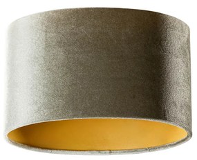 Abażur welurowy zielony ze złotym wnętrzem owalny 25/16/15