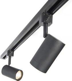 Inteligentny system oświetlenia szynowego czarny z 3 WiFi GU10 1-fazowy - Iconic Jeana