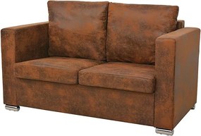 Przytulna brązowa sofa dwuosobowa M8-T11