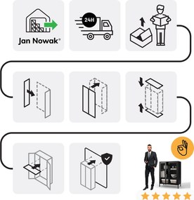 Witryna przeszklona niska czarna: GINA Modern 800 x 1015 x 400 mm