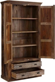 Brązowa szafa z litego drewna mango 190x45 cm Maneesh – Støraa