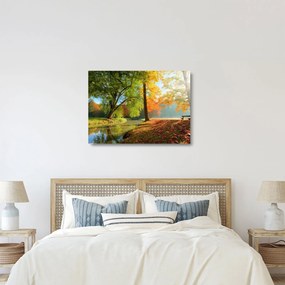 Obraz na szkle - Spokojny jesienny krajobraz (70x50 cm)