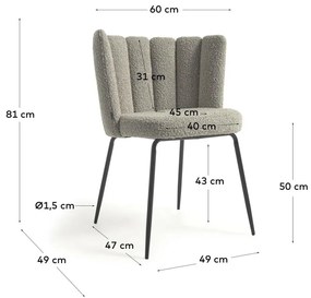 Szare krzesła zestaw 2 szt. Aniela – Kave Home