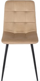 Zestaw Stół Okrągły Rozkładany HARRY 102-142 cm Dąb Artisan/Czarny i 4 Krzesła Tapicerowane PERU Beżowe