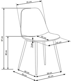 Krzesło tapicerowane K417 VELVET cynamonowe HALMAR
