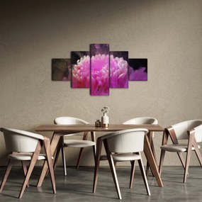 Obraz kwiatu w różowym dymie (125x70 cm)
