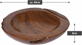 Misa dekoracyjna z drewna tekowego 40 cm ręcznie robiona