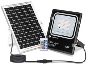 Aigostar - LED RGB 50W solarny reflektor 3,2V IP66 z pilotem, ściemnialny
