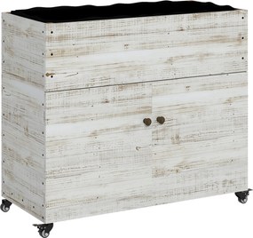 Outsunny Podwyższane Grządki Drewniane z Szufladą Szklarnia na Kółkach Skrzynia Ziołowa 110x50x95cm Biały | Aosom PL