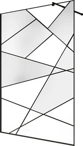 Ścianka prysznicowa z sitodrukiem do kabiny walk-in - Czarny mat - 140 x 200 cm - TRISEO