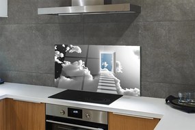 Panel szklany do Kuchni Schody do Drzwi w Chmurach