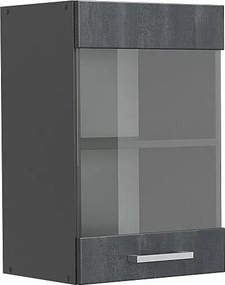 Szklana szafka kuchenna czarny beton 40x31x60 r-line