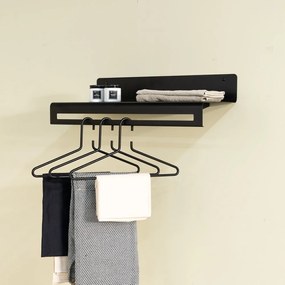 Czarny metalowy wieszak ścienny z półką 60 cm Sway – Spinder Design