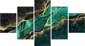 Obraz - Marmurki olejno-złote (125x70 cm)