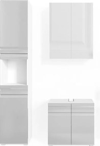 Zestaw mebli łazienkowych biały wysoki połysk 56x34x60 fredd