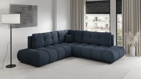 Masseno Narożnik DUCA z funkcją spania i pojemnikiem na pościel Narozniki L, Rozkładana sofa - Granatowy, FLOW 22
